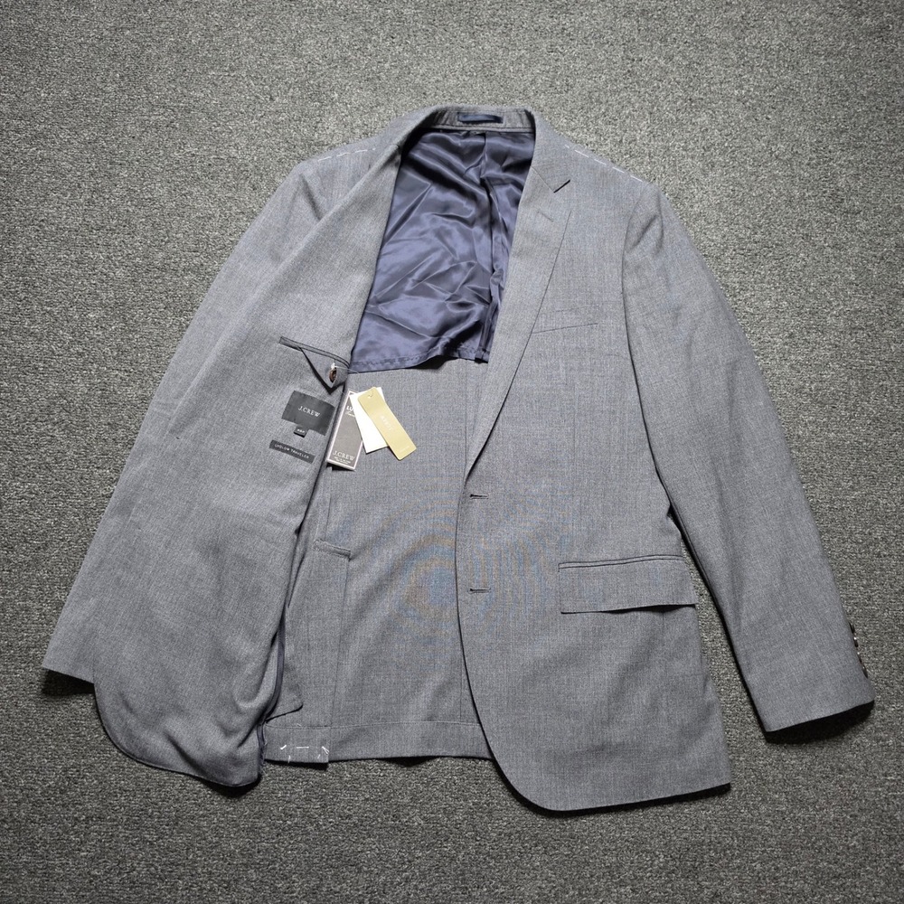 J.Crew‎ Ludlow Traveler Blazer Grey Mens 38R Tollegno Wool Slim Fit Jacket NEW
